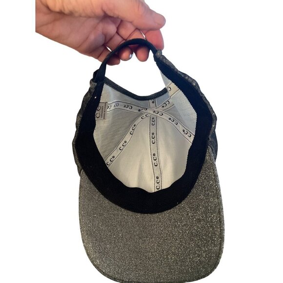 C C Womens Hats One Size Gray Metallic Extremely Comfy Fit Ponytail - Picture 8 of 9